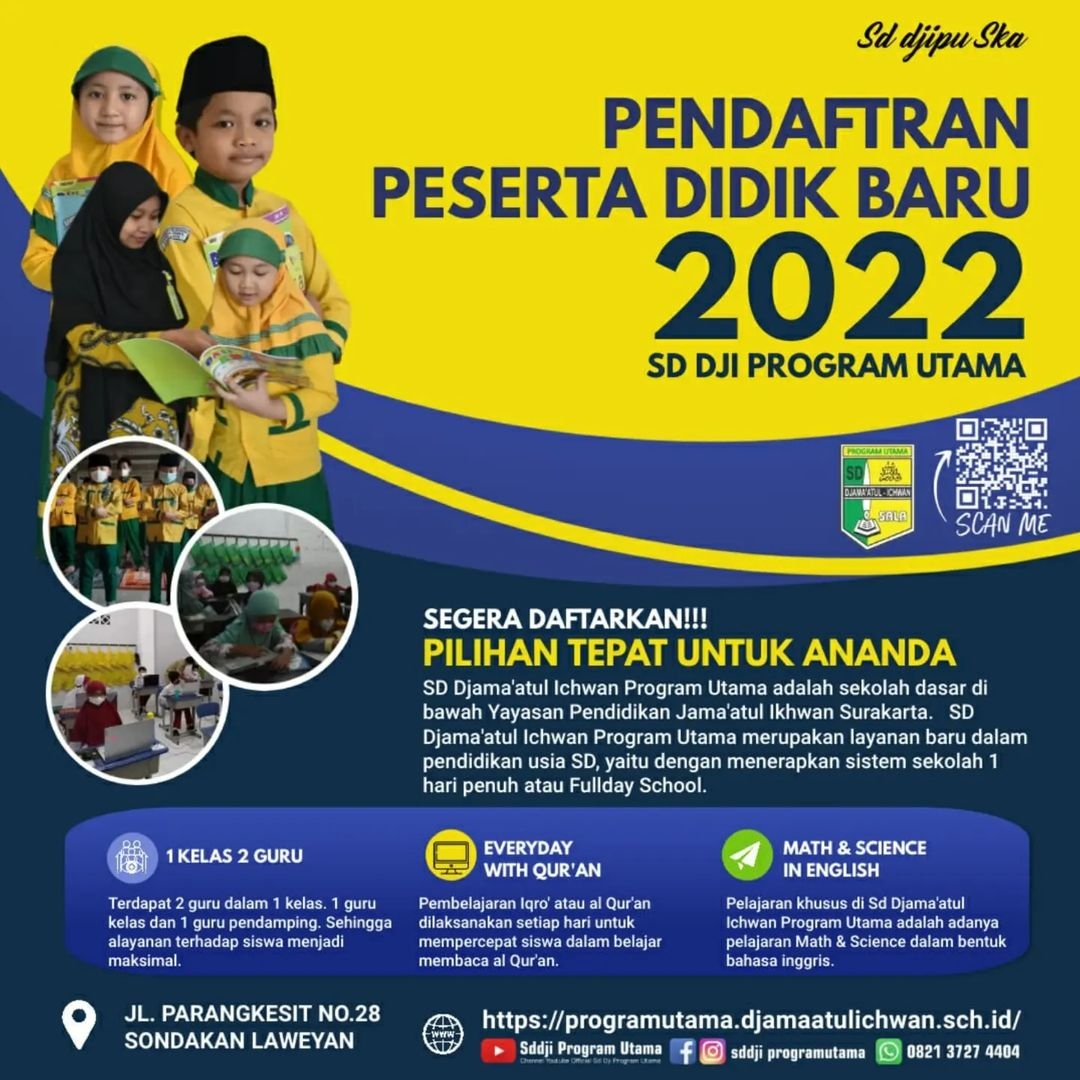Pendaftaran Sd Djamaatul Ichwan Program Utama 2022 Update Solo Info 7085