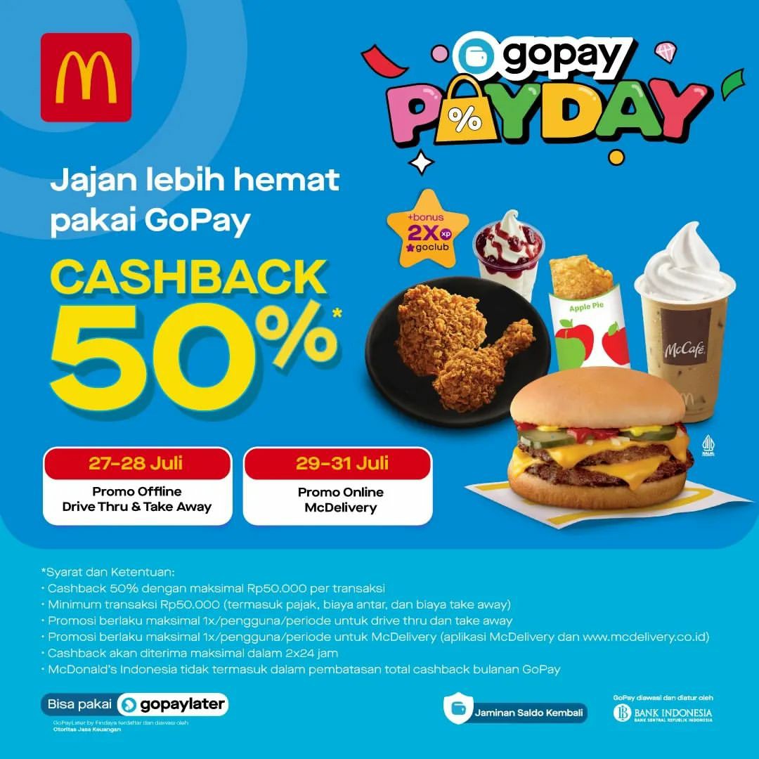 Mcdonalds Gopay Payday Cashback Hemat Juli 2022 - Update Solo Info