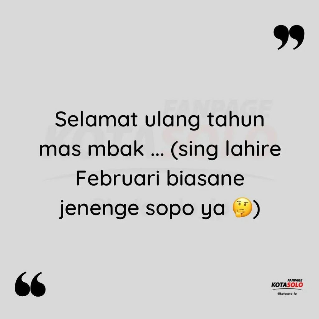 Selamat Ulang Tahun Mas Mbak Yang Lahir Februari