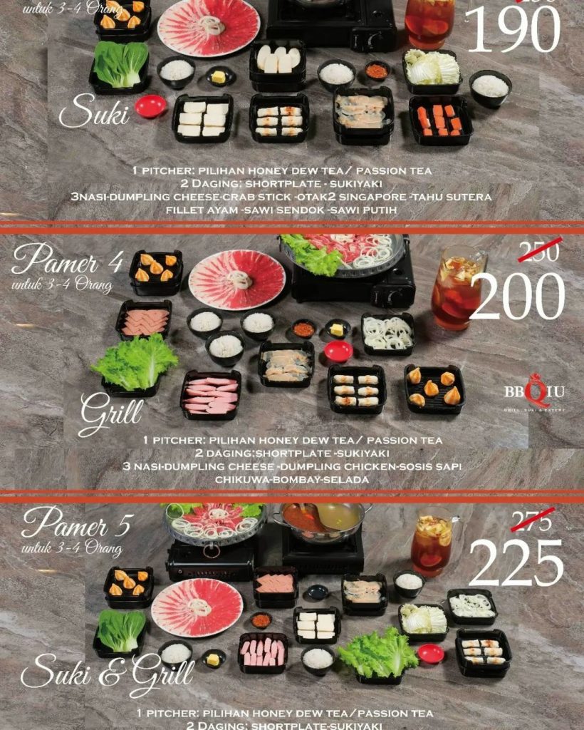 Harga Paket Bukber 2023 BBQIU Grill Solo