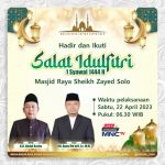 Salat Idul Fitri 1444 H Masjid Sheikh Zayed Solo 22 April 2023