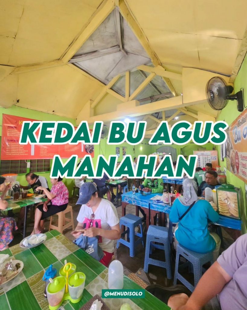 Daftar Harga Menu Kedai Bu Agus Manahan Kota Solo