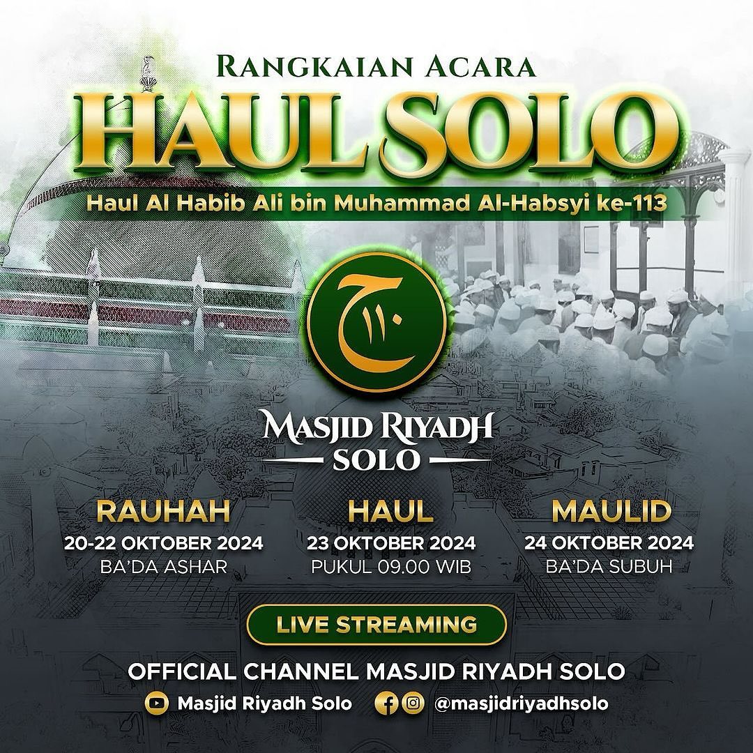 Rangkaian Acara Haul Solo Sampai 24 Oktober 2024