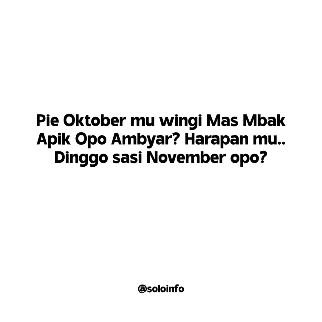 Harapan Kamu Untuk Bulan November 2024 di Solo