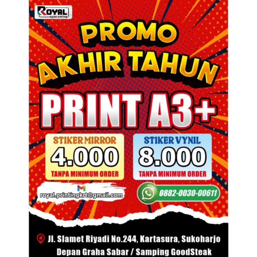 Promo Akhir Tahun 2024 Promo Sticker A3 di Solo