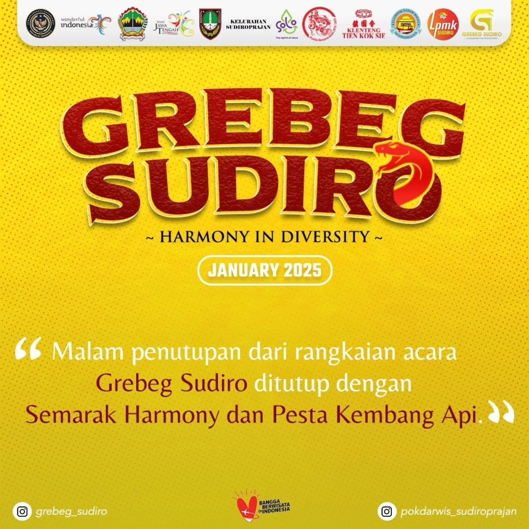 Daftar Rangkaian Acara Dari Grebeg Sudiro 2025