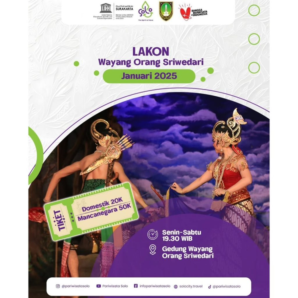 Jadwal Lakon Wayang Orang Sriwedari Solo Januari 2025