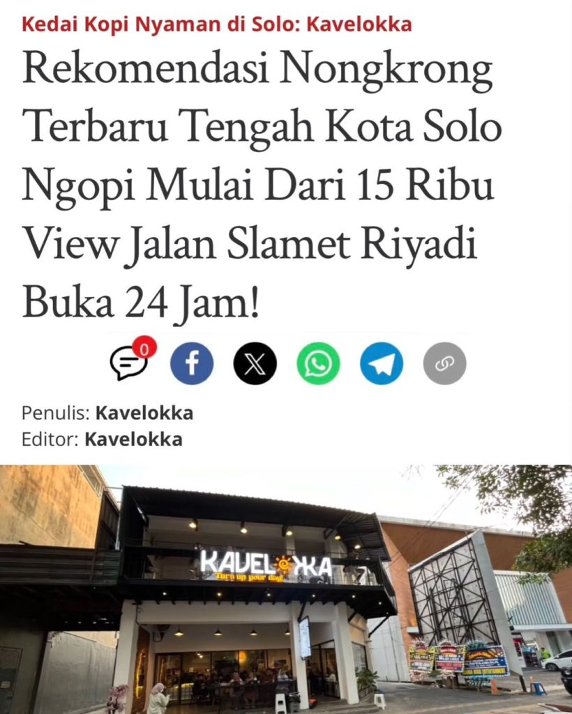 Tempat Nongkrong Tengah Kota Solo 24 Jam Harga 15 Ribu