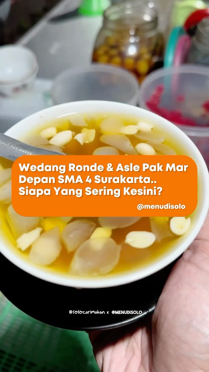 Daftar Harga Menu Wedang Ronde Asle Pak Mar Depan SMA N 4 Solo
