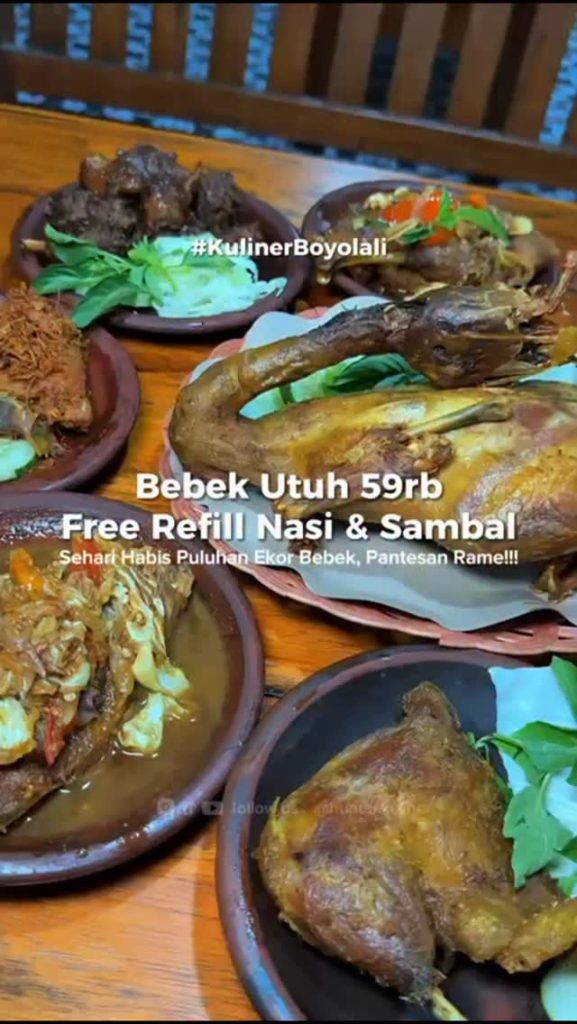 Cobain Bebek Goreng Gratis Tambah Nasi Dan Sambal di Solo