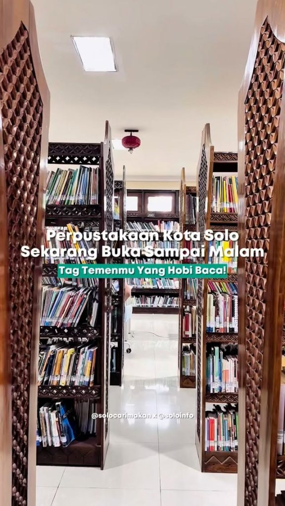 Perpustakaan Kota Solo Sekarang Buka Sampai Malam Hari