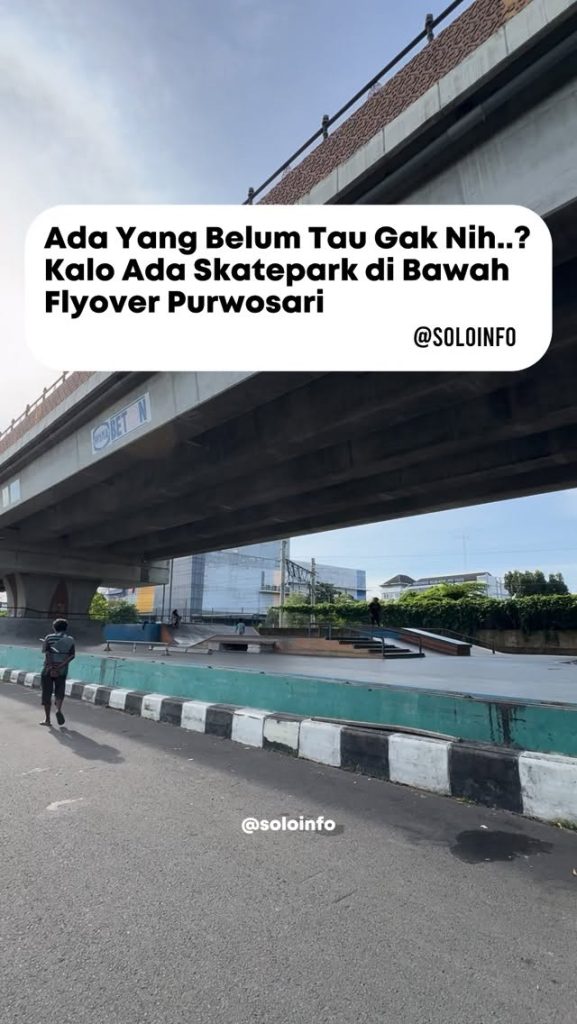 Baru Tau Kalau Ada Skate Park di Bawah Flyover Purwosari Solo