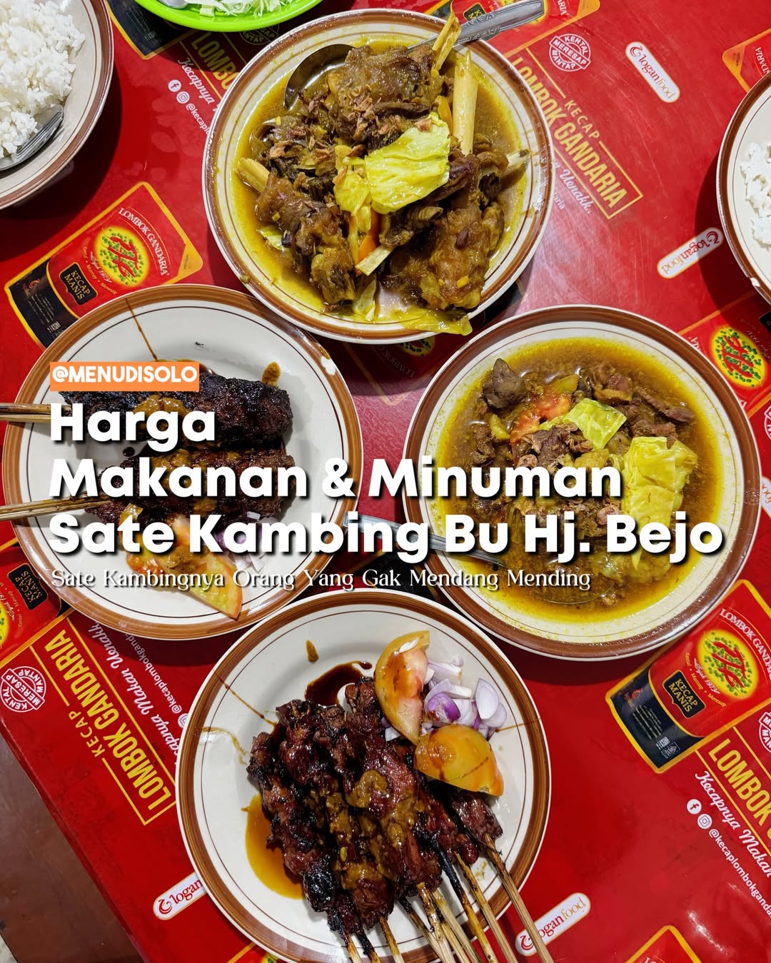 Daftar Harga Menu Sate Kambing Bu Hj Bejo Lojiwetan Kota Solo