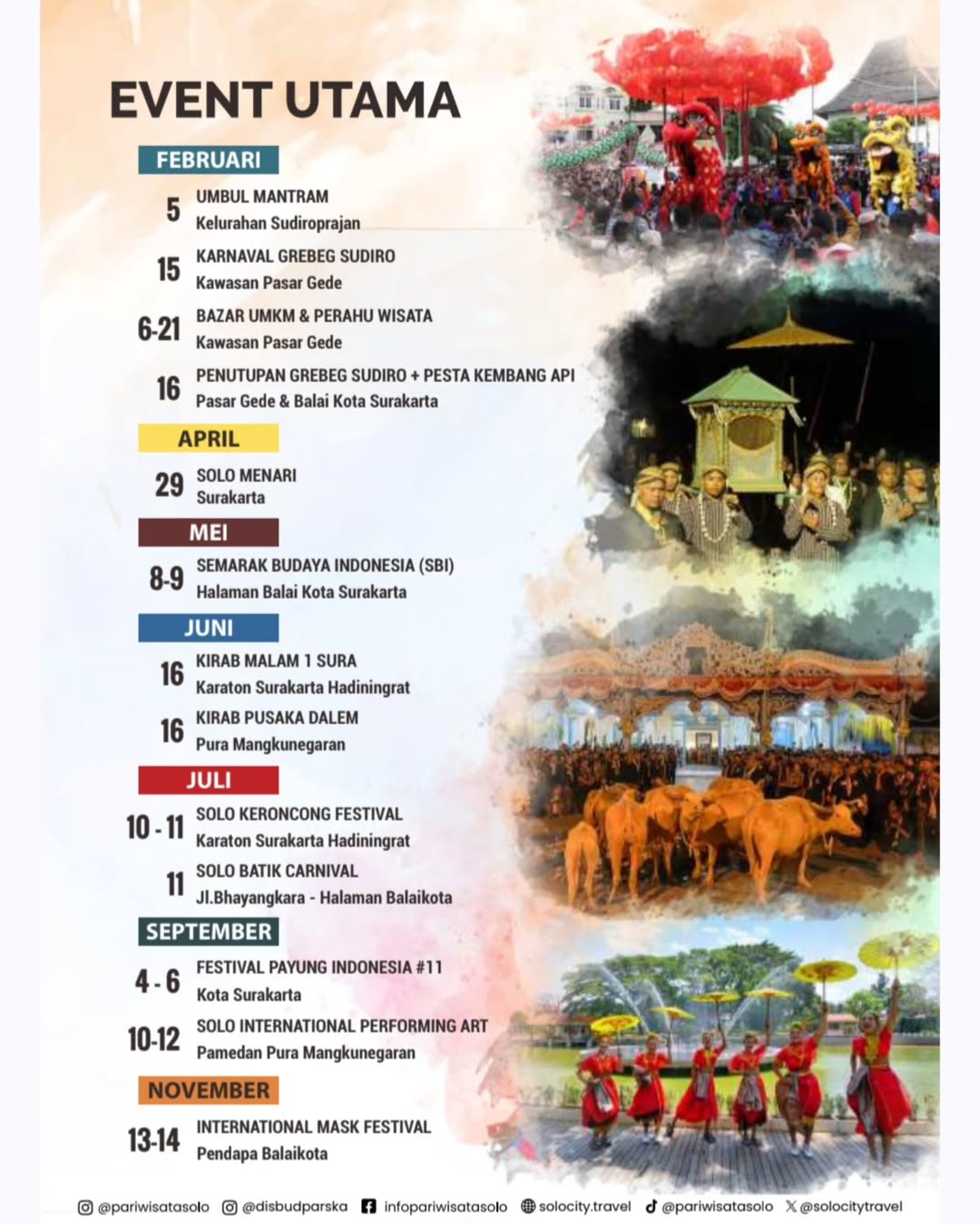 Jadwal Event Utama di Kota Solo Tahun 2026