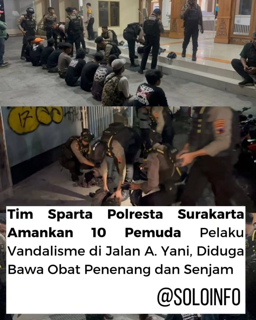 Polisi Amankan Pemuda Pelaku Vandalisme di Kota Solo