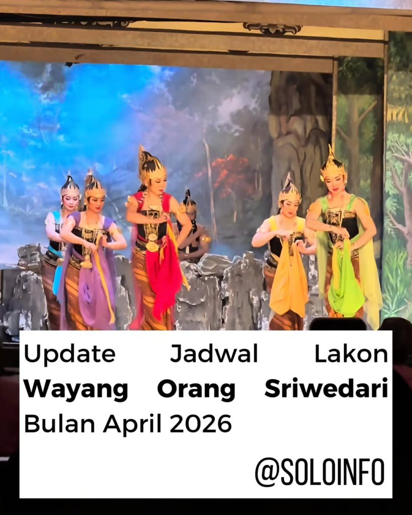 Jadwal Lakon Wayang Orang Sriwedari Solo April 2026