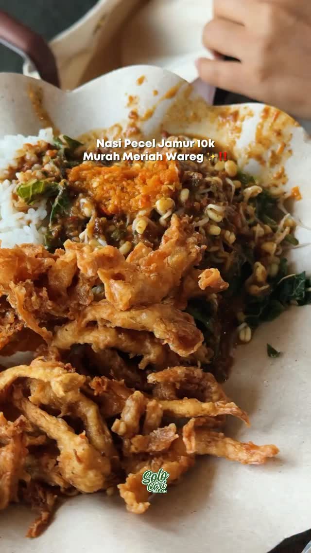 Kuliner Nasi Pecel Jamur 10 Ribu di Kartasura